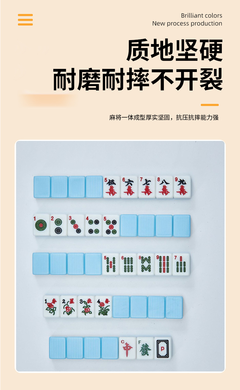 Numbered Chinese mahjong set detail
